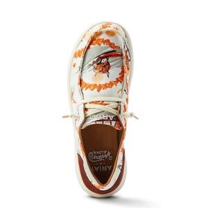 Ariat Western Hilo Aloha Surfing Longhorn size 7.5 Orange/Beige